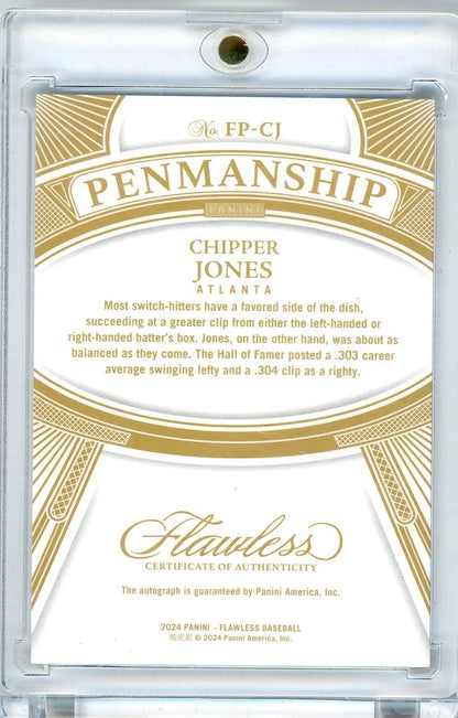 Chipper Jones 2024 Panini Flawless Penmanship Autograph #'d 14/15