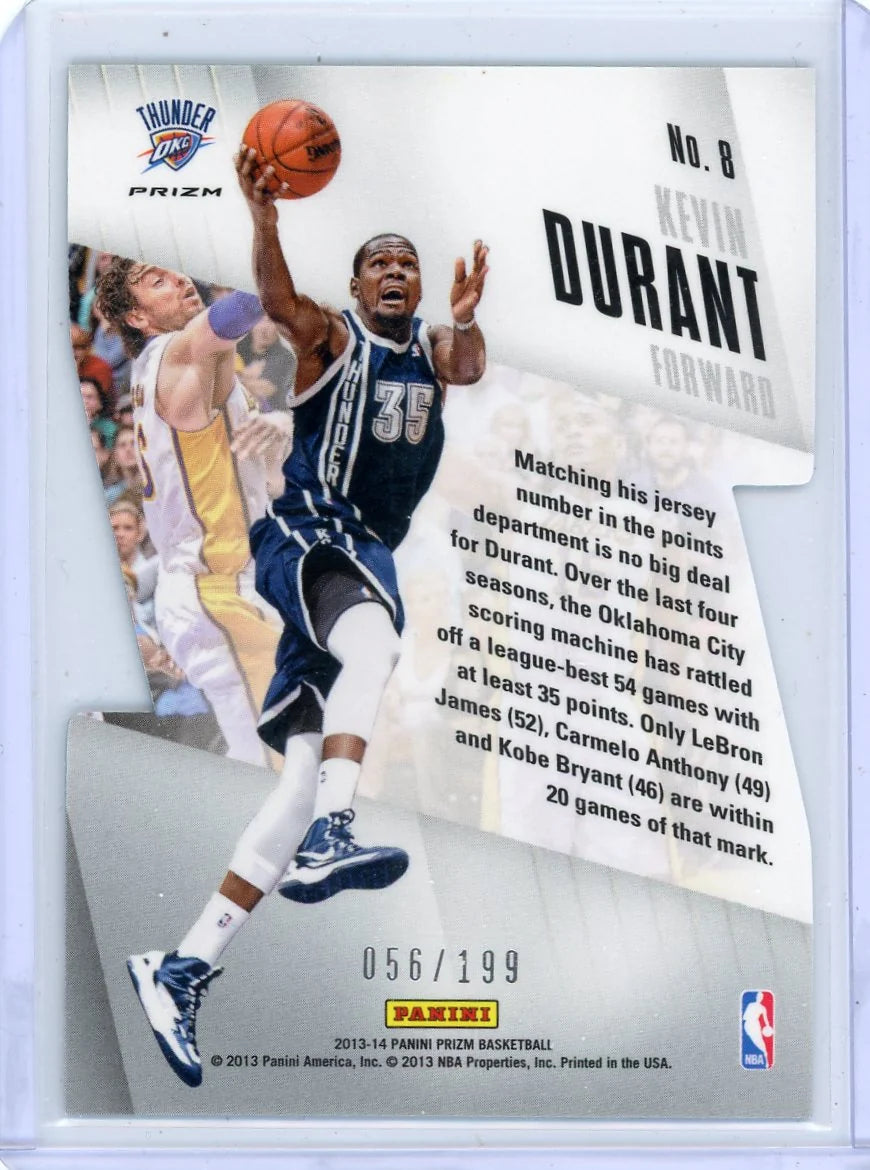 Kevin Durant 2013-14 Panini Prizm Brilliance Light Blue Prizm Die-Cut #'d 056/199