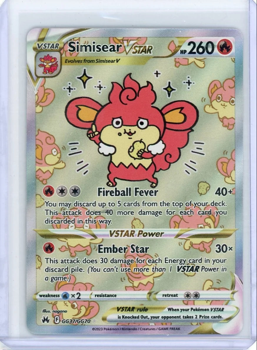 Simisear Vstar Pokémon Crown Zenith Ultra Rare #GG37/GG70