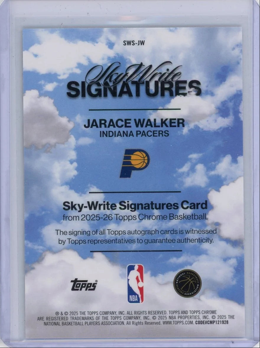 Jarace Walker 2025-26 Topps Chrome Sky Write Signatures