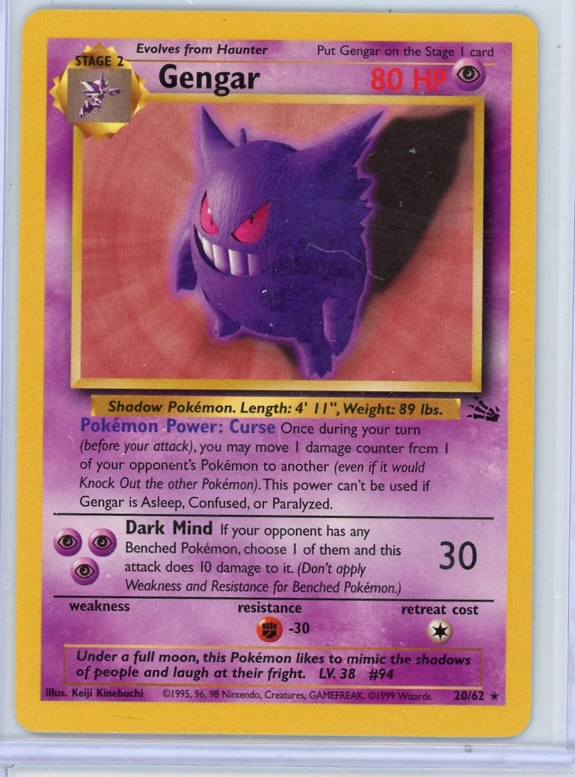 Gengar Pokémon Fossil Non Holo #20/62