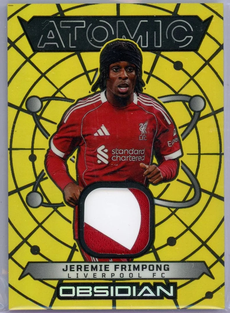 Jeremie Frimpong 2025-26 Panini Obsidian Atomic relic gold #'d 08/10