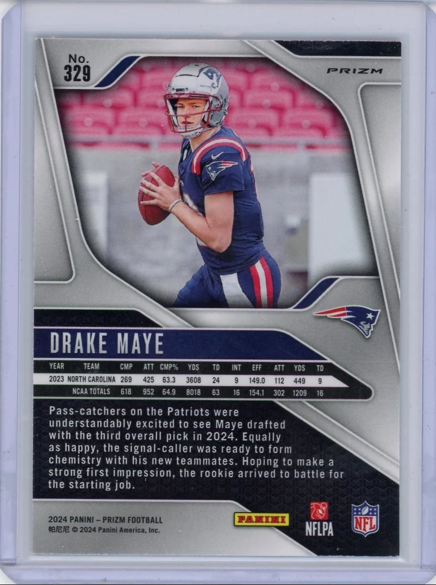 Drake Maye 2024 Panini Prizm Pink Wave RC