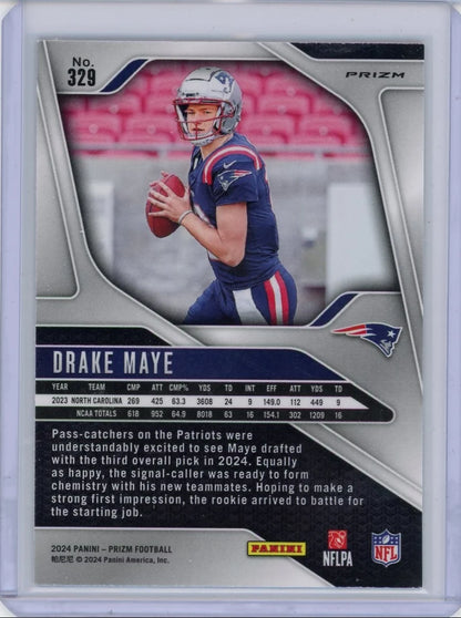 Drake Maye 2024 Panini Prizm Pink Wave RC