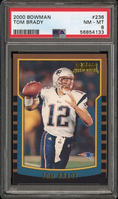 Tom Brady 2000 Bowman Rookie PSA 8