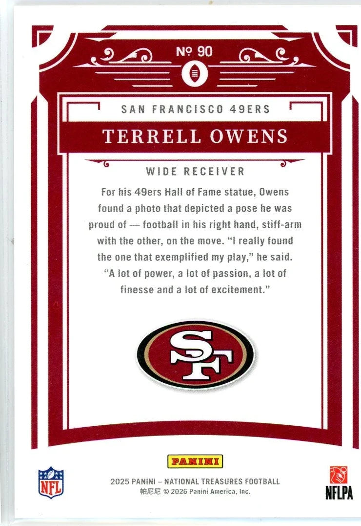 Terrell Owens 2025 Panini National Treasures #'d 17/81