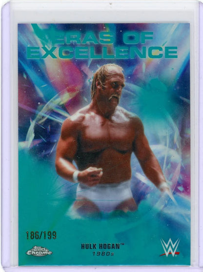 Hulk Hogan 2026 Topps Chrome WWE Eras of Excellence Aqua Refractor #'d 186/199