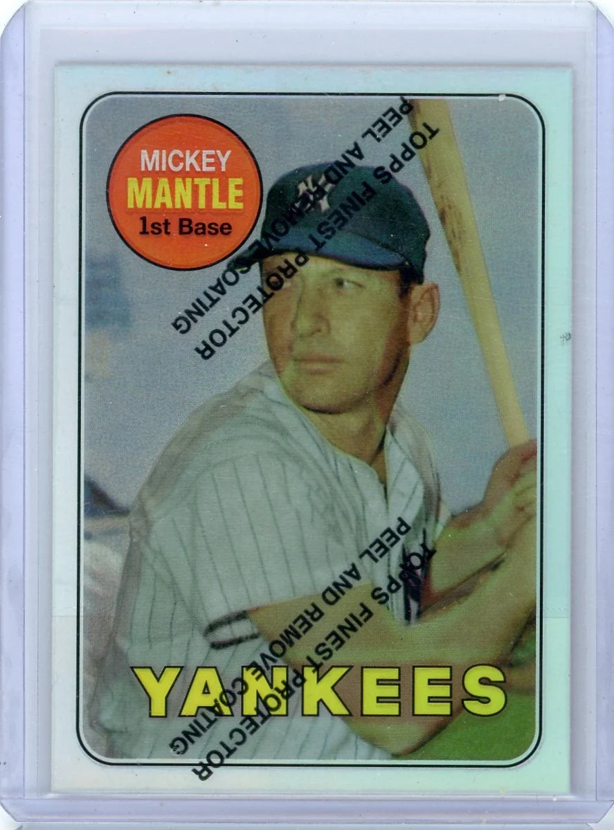 Mickey Mantle 1996 Topps Chrome reprint refractor w/ peel #500
