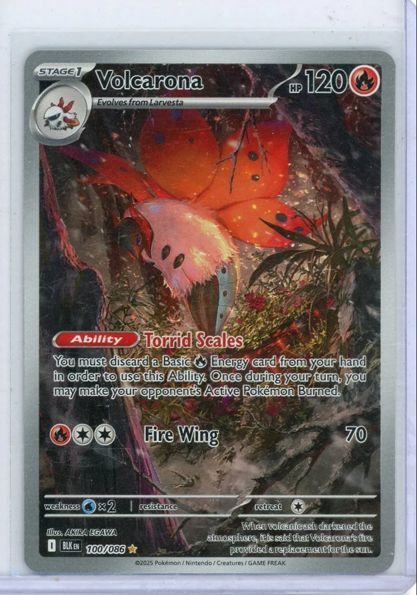 Volcarona 2025 Pokemon Black Bolt Illustration rare #100/086