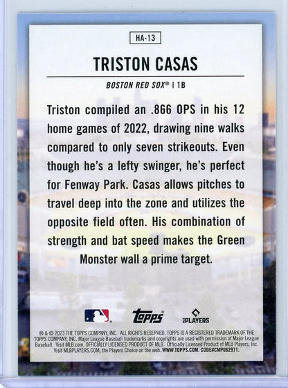 Triston Casas 2023 Topps Home Field Advantage rookie card