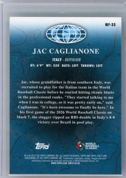 Jac Caglianone 2026 Topps Finest Baseball World's Finest Green #'d 92/99