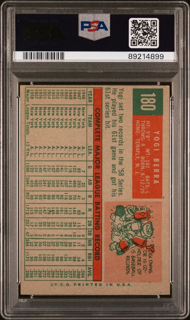 Yogi Berra 1959 Topps #180 PSA 5