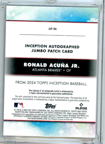 Ronald Acuna Jr. 2024 Topps Inception Patch Autograph #'d 01/75