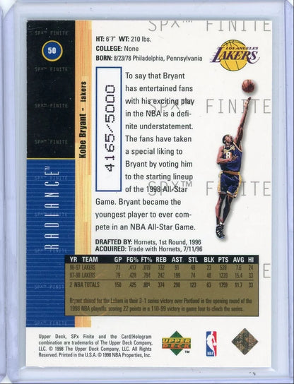 Kobe Bryant 1998 Upper Deck SPx Finite #'d 4165/5000