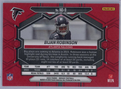 Bijan Robinson 2023 Panini Mosaic NFL Debut red mosaic RC