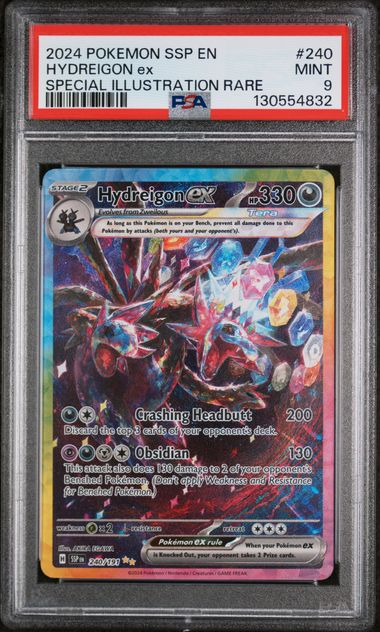 Hydreigon ex 2024 Pokémon Surging Sparks Special Illustration Rare #240/191 PSA 9