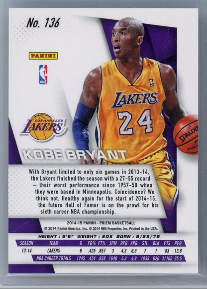 Kobe Bryant 2014-15 Panini Prizm #136
