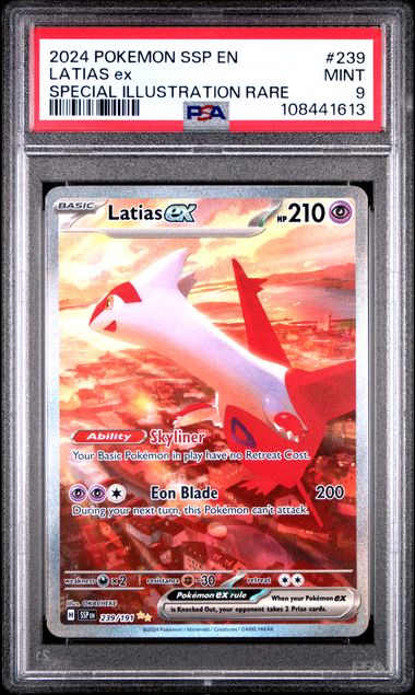 Latias ex 2024 Pokemon Surging Sparks Special Illustration rare #239/191 PSA 9