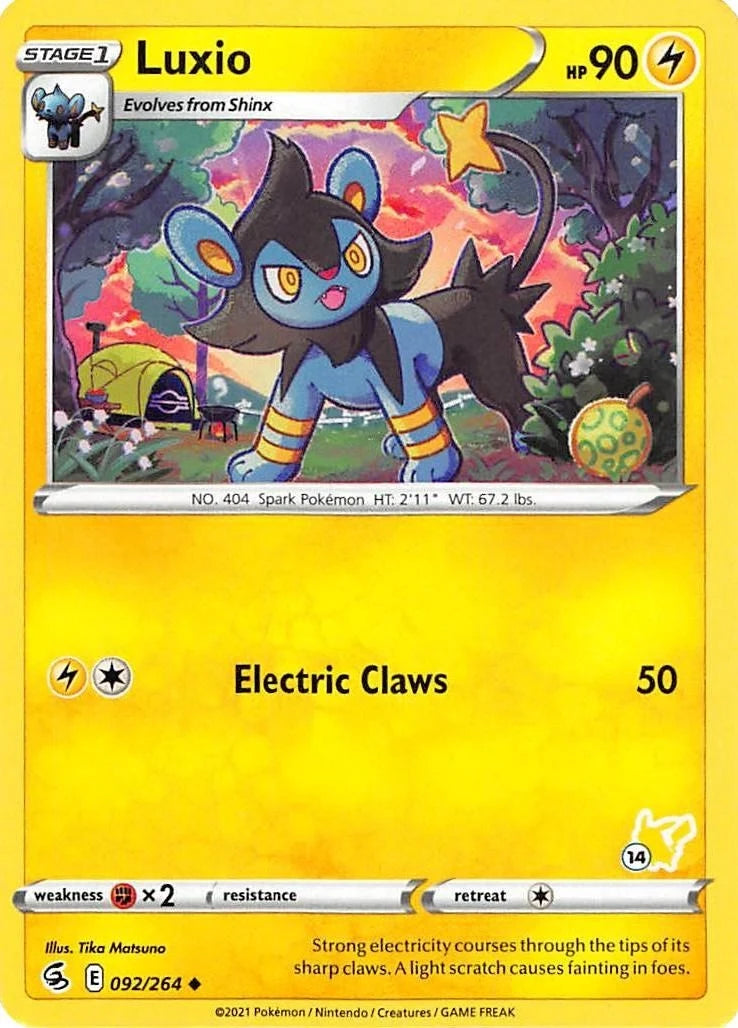 Luxio - 092/264 (#14 Pikachu Stamped) (092/264) (Battle Academy 2022) (BA22)