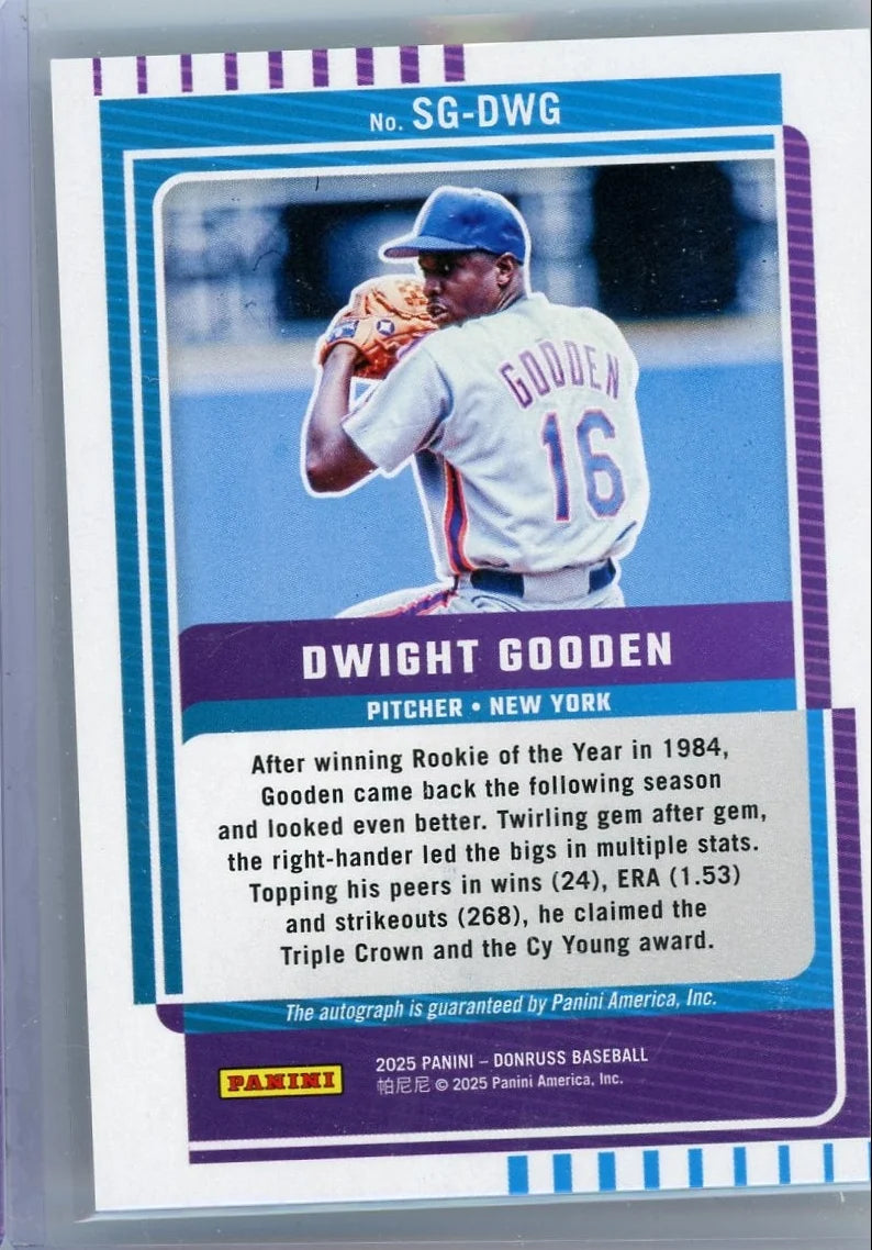 Dwight Gooden 2025 Panini Donruss Signature Series Auto