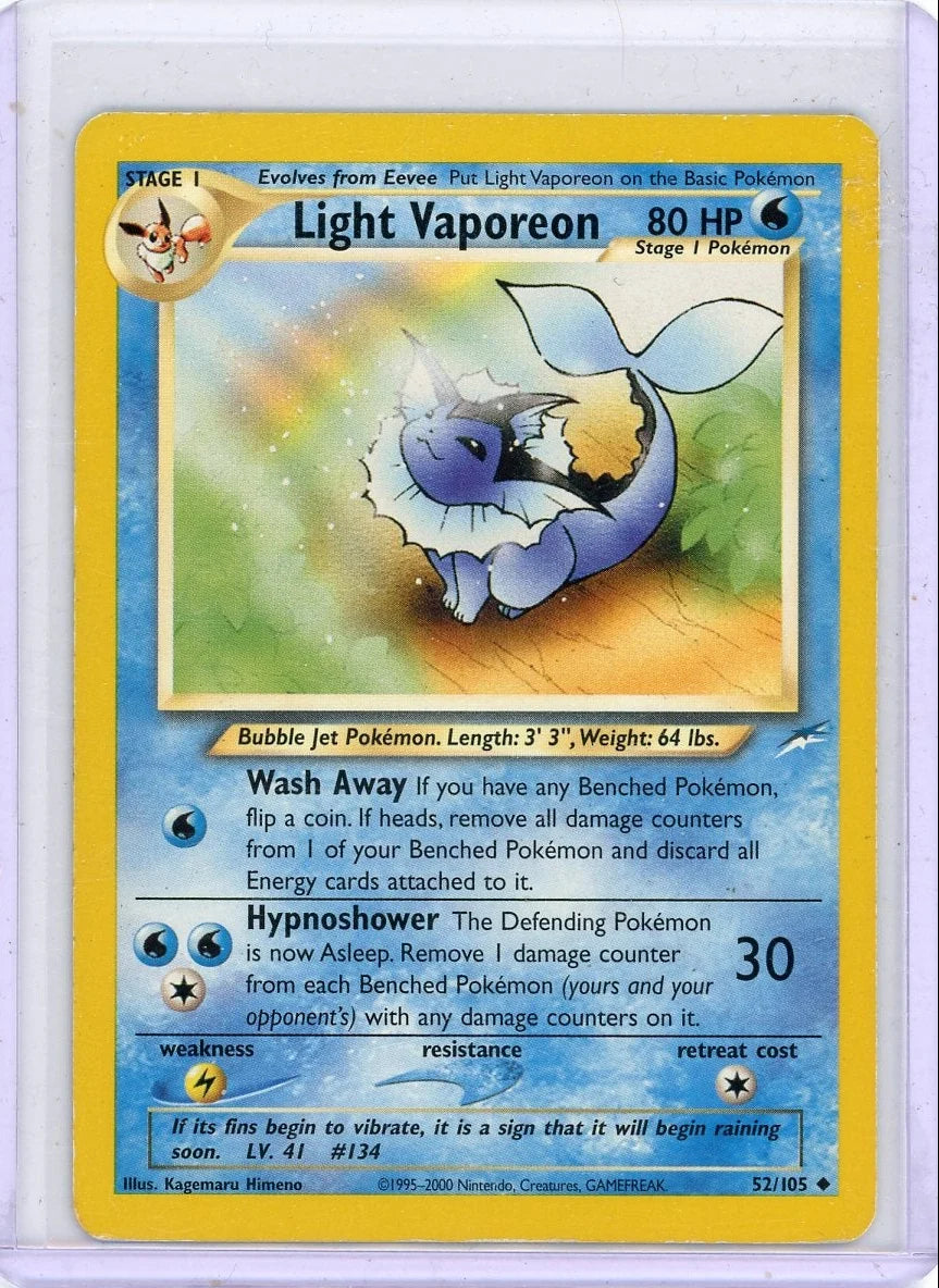 Light Vaporeon Pokemon Neo Destiny non-holo #52/105