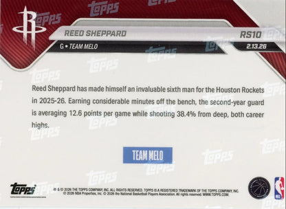 Reed Sheppard 2026 Topps NOW Rising Stars #RS10