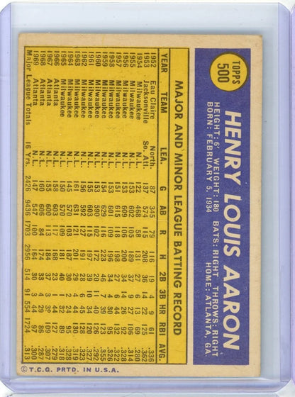 Hank Aaron 1970 Topps #500