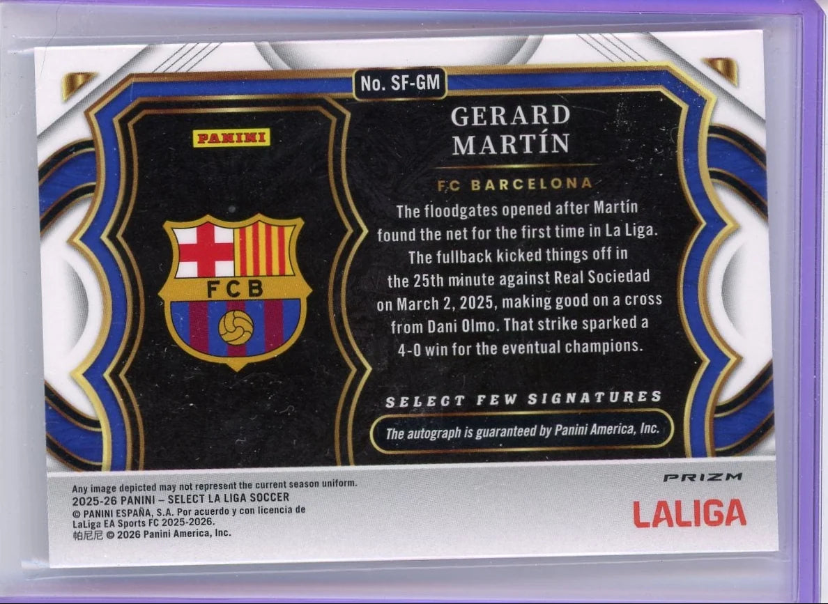 Gerard Martin 2025-26 Panini Select Select Few Signatures silver prizm