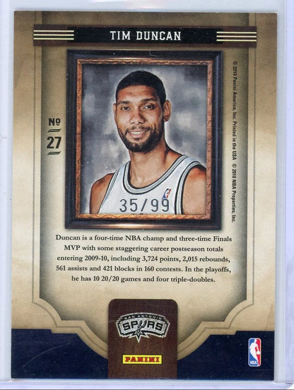 Tim Duncan 2009-10 Panini Court Kings #'d 35/99