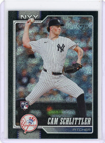 Cam Schlittler 2026 Topps Series 1 Black Sand Glitter RC #'d 08/10