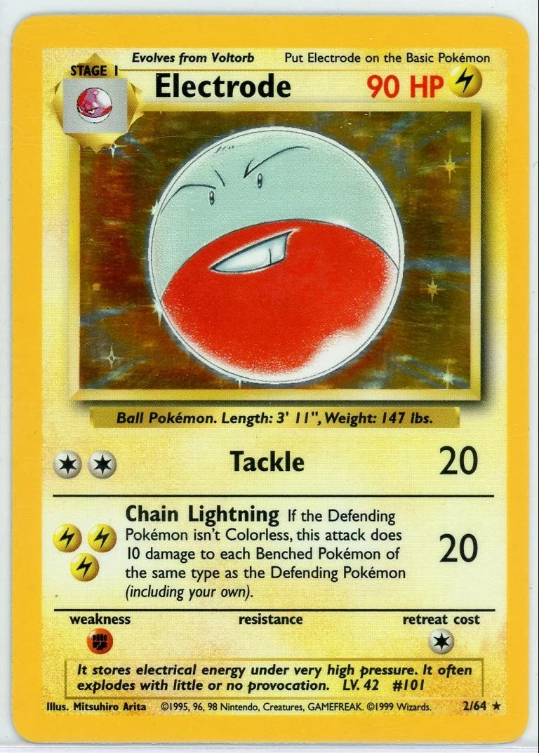Electrode Pokémon Jungle (No Symbol) Holo Rare #2/64
