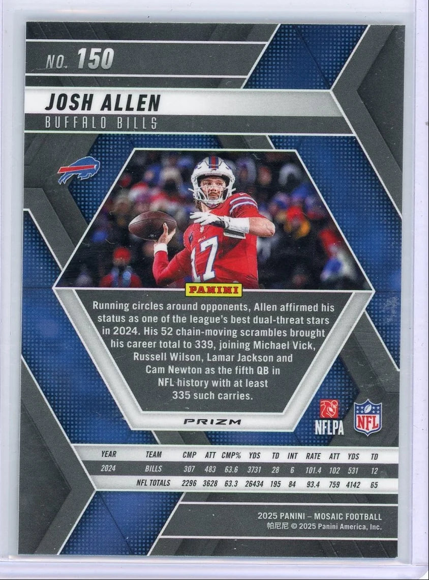 Josh Allen 2025 Panini Mosaic Silver Prizm