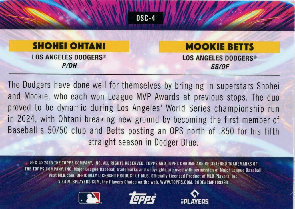 2025 Topps Chrome Star Clusters #DSC-4 Shohei Ohtani and Mookie Betts