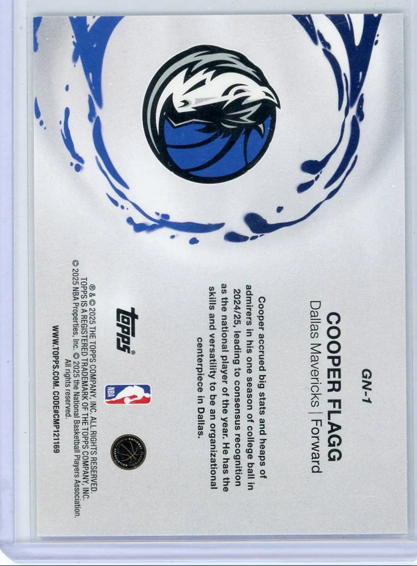 Cooper Flagg 2025-26 Topps Flagship Generation Now Holo Foil RC