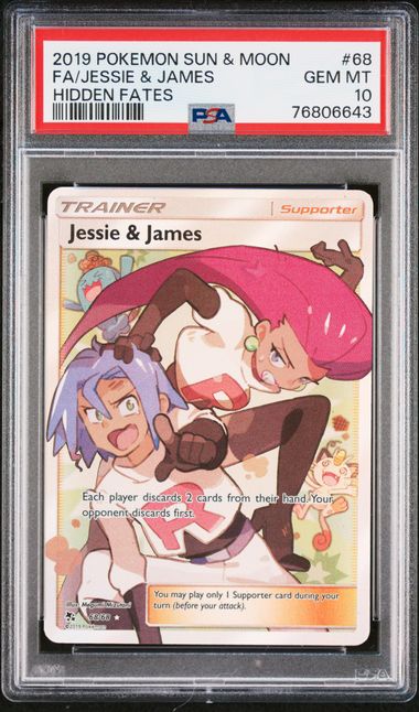 Jessie & James Pokémon Hidden Fates Full-Art #68/68 PSA 10