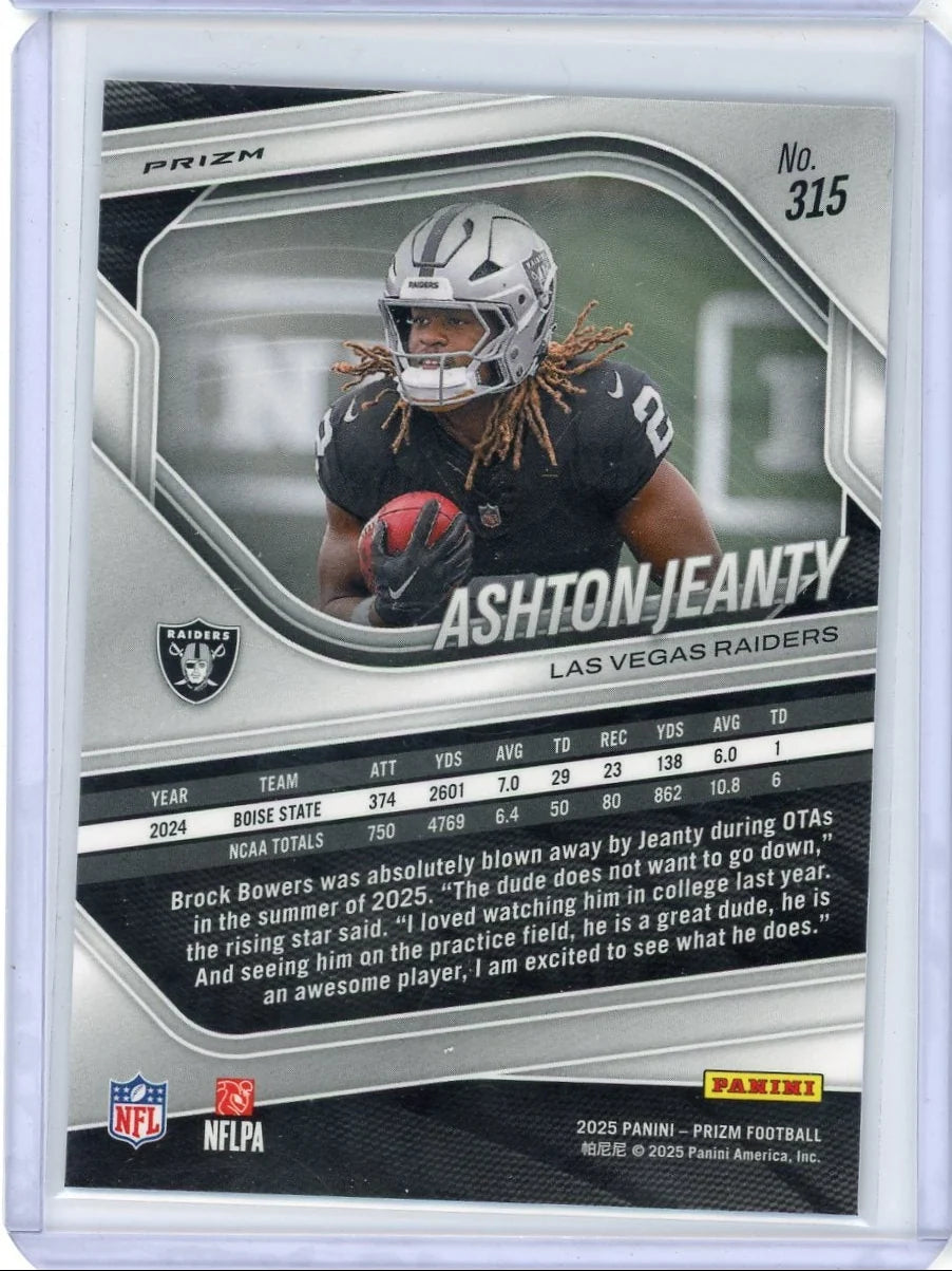 Ashton Jeanty 2025 Panini Prizm lazer prizm RC