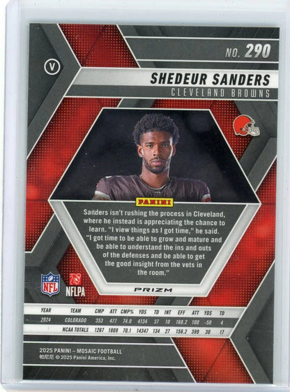 Shedeur Sanders 2025 Panini Mosaic RC Variation Green Mosaic