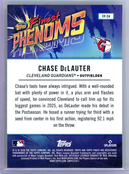 Chase Delauter 2026 Topps Finest Phenoms #'d 20/50