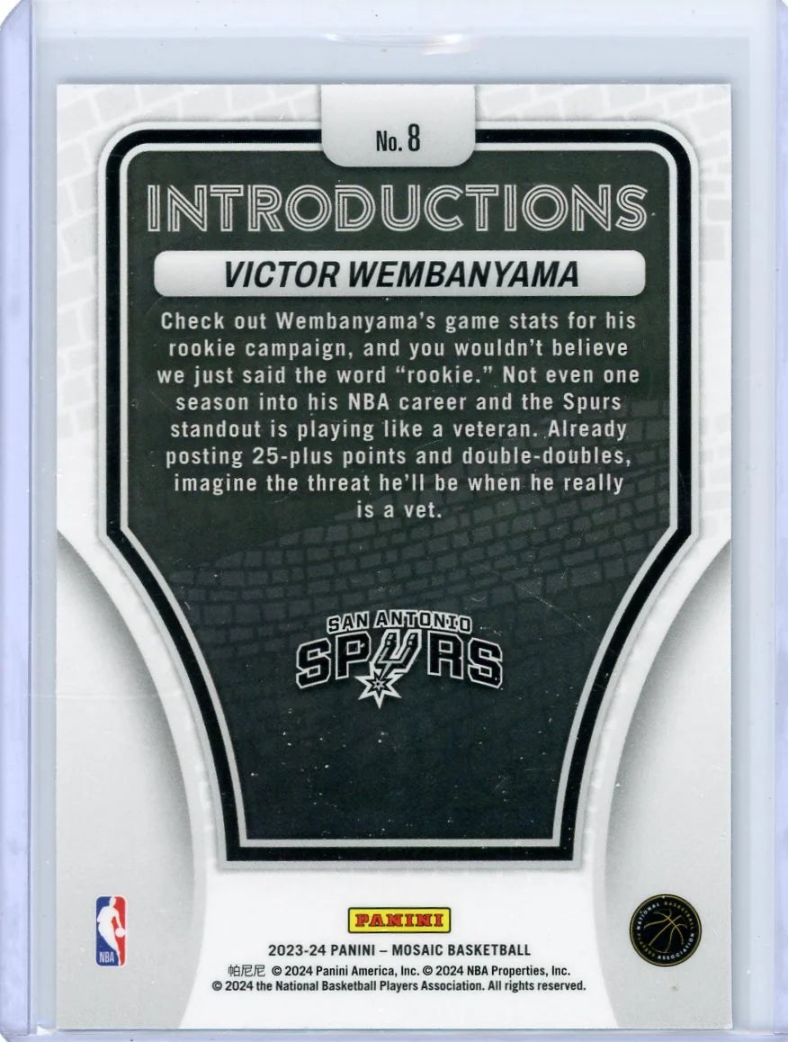 Victor Wembanyama 2023-24 Panini Mosaic Introductions RC