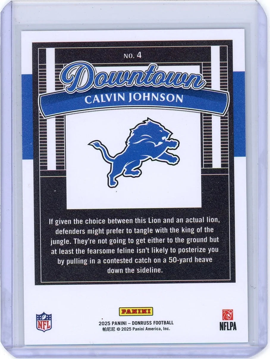Calvin Johnson 2025 Panini Donruss Downtown