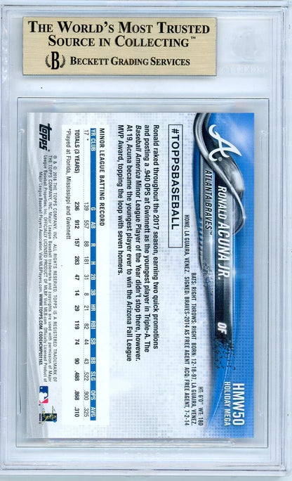 Ronald Acuna Jr. 2018 Topps Holiday Snowflake rookie card BGS 10 Pristine