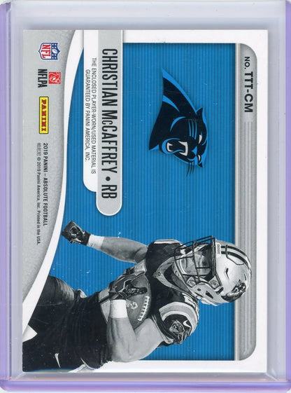 Christian McCaffrey 2019 Panini Absolute Tools of the Trade Triple Relic #'d 30/75