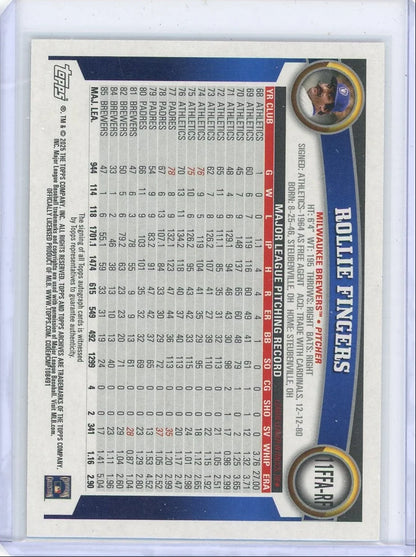 Rollie Fingers 2025 Topps Archives 2011 Topps Fan Favorites Autograph
