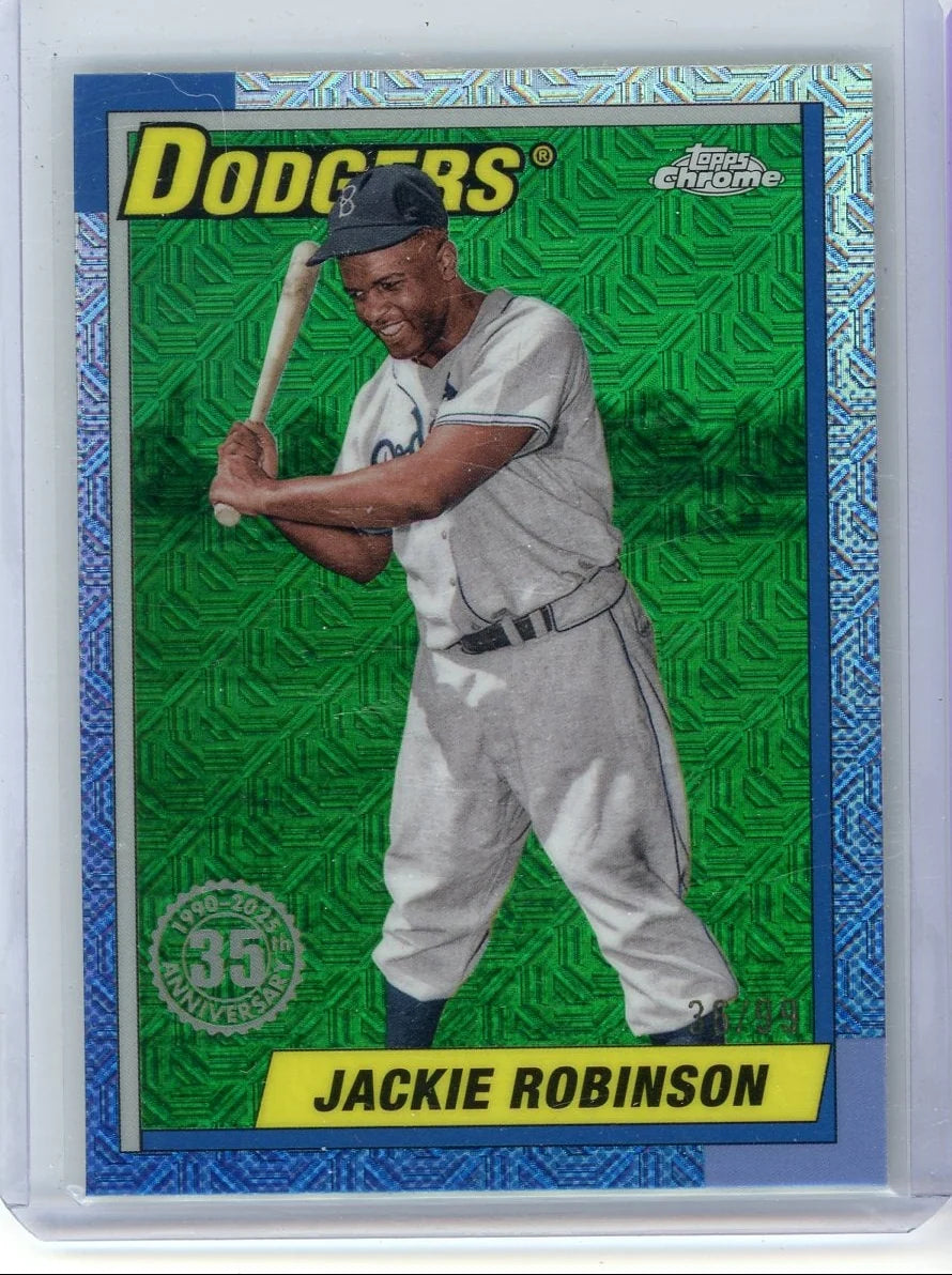 Jackie Robinson 2025 Topps '90 Chrome Silver Pack Green Refractor #'d 36/99