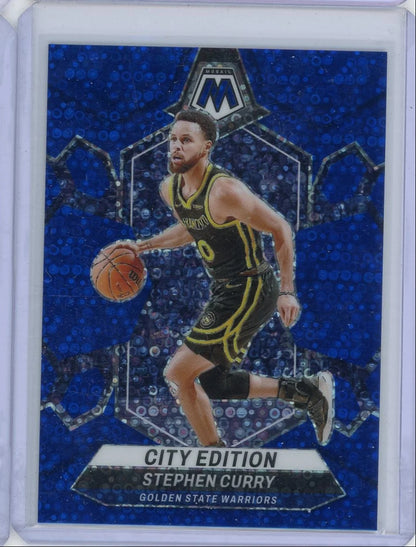 Stephen Curry 2023-24 Panini Mosaic Fast Break City Edition blue #'d 82/85