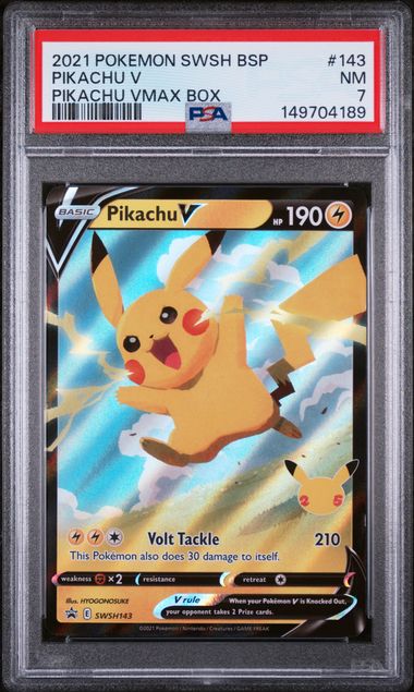 Pikachu 2021 Pokémon Sword & Shield Promo #SWSH143 PSA 7