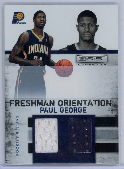 Paul George 2010 Rookies and Stars Freshman Orientation Dual Patch #'d 061/299