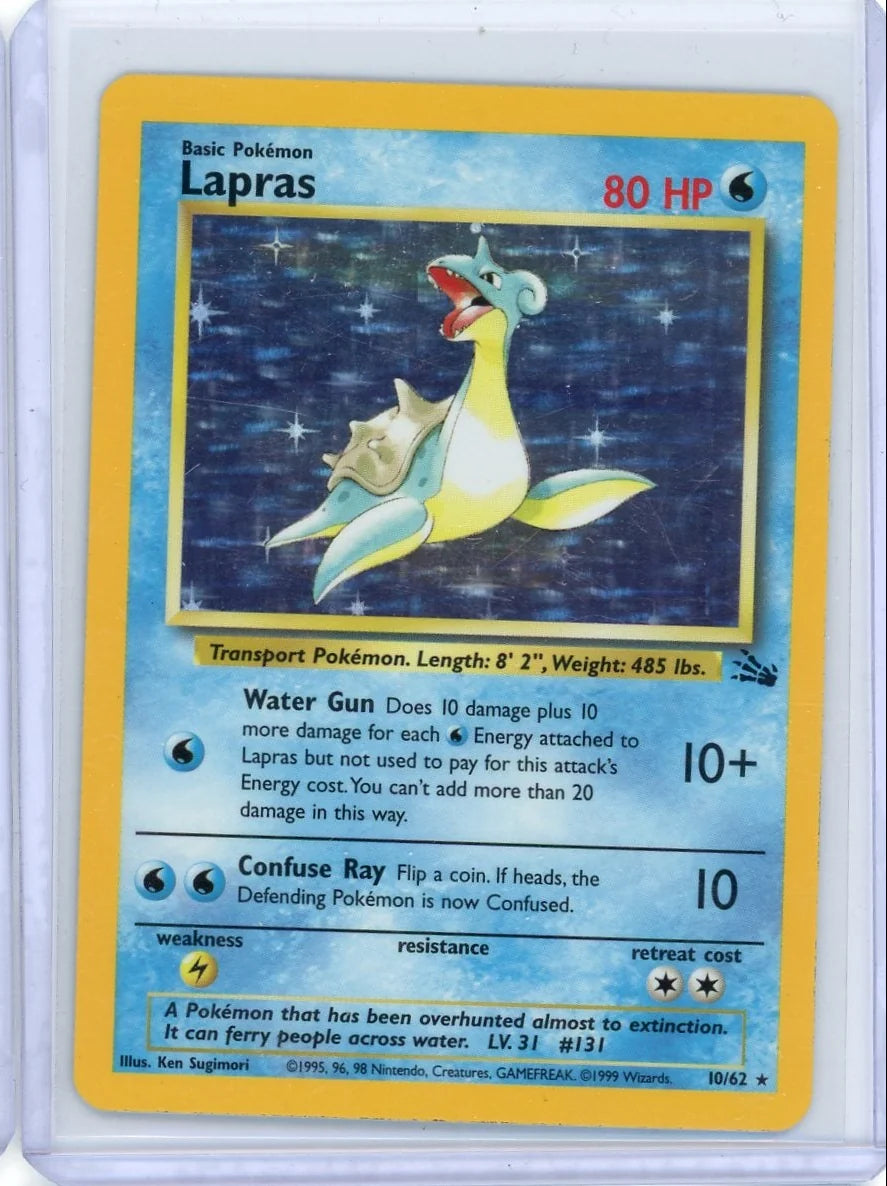 Lapras Pokémon Fossil Unlimited Holo Rare #10/62