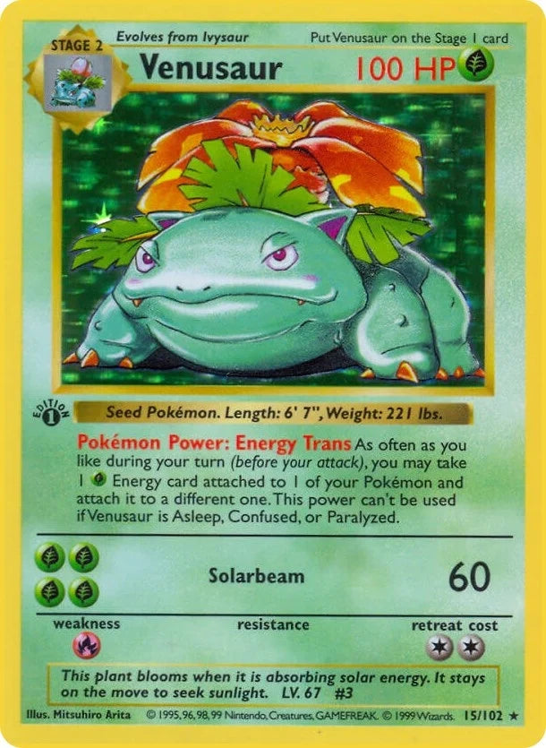 Venusaur (015/102) (Base Set (Shadowless)) (BSS)