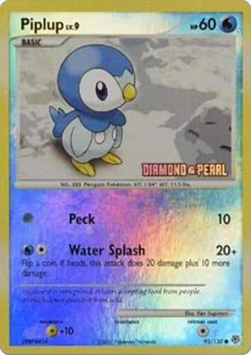 Piplup - 93/130 [Diamond and Pearl] (093/100) (Burger King Promos) (BKP)